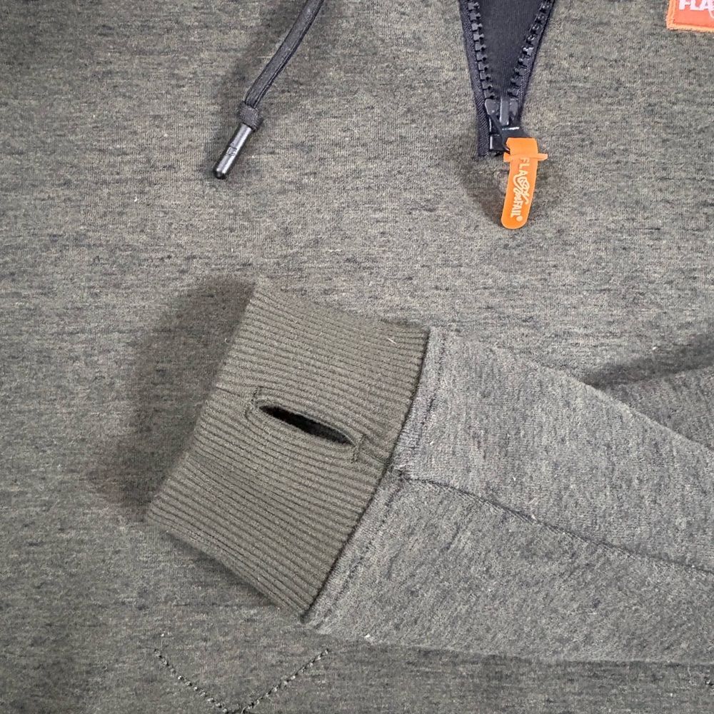 Flag Nor Fail Army Green 3/4 Zip-Up Sweater - Picture 5 of 6